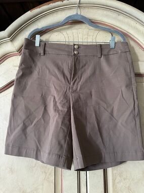 Chico's Brown High-Waist Button Front Shorts